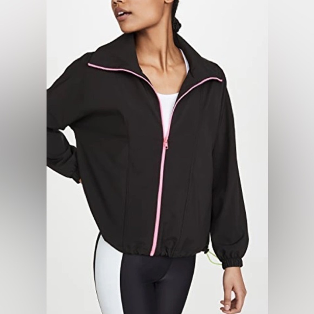 Terez Vision Quarter-zip Neon Zipper Black Windbreaker Pullover